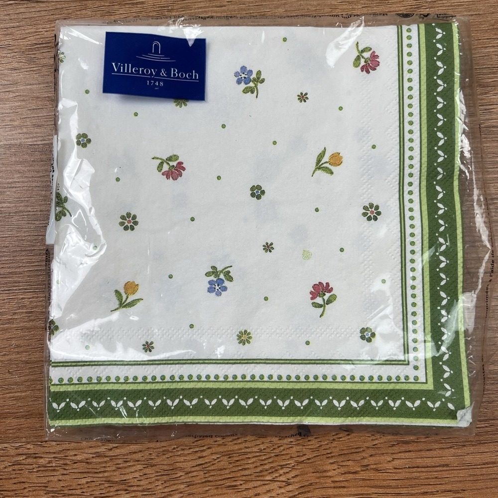 Villeroy & Boch Pack of 14 Paper Lunch Napkins Farmer's Spring Blossom‎